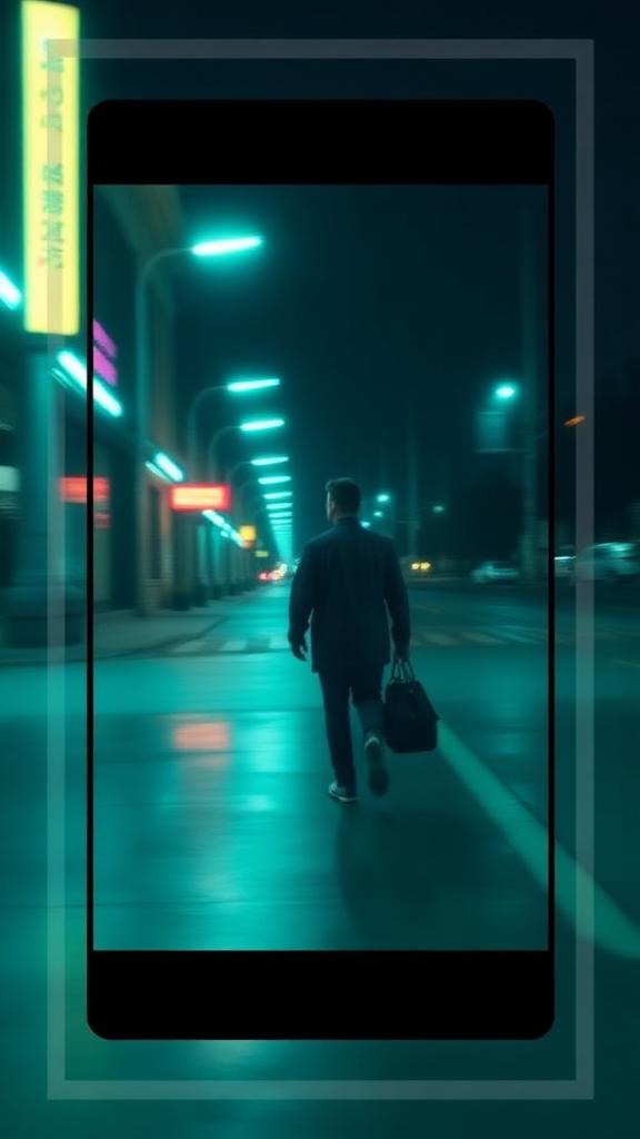 صحنه شهری شبانه ساختهشده با هوش مصنوعی داناکس