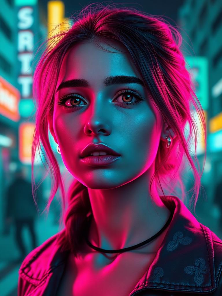 نمونه ساخت تصویر سایبرپانک با هوش مصنوعی فارسی داناکس